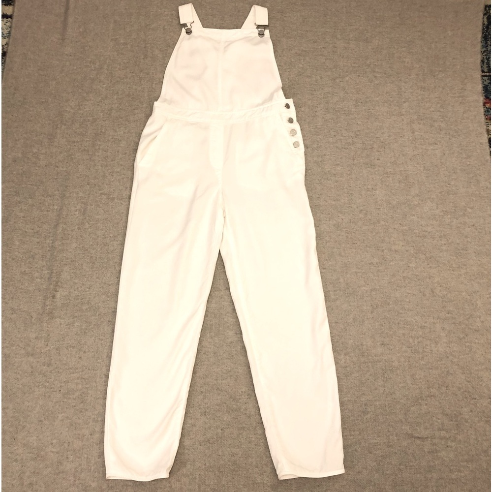 Aritzia Wilfred White Cotton Blend Overalls jumpsuit